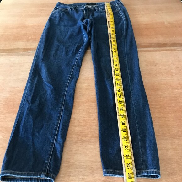 Uniqlo Skinny Straight Jeans Women 26 Blue Mid Rise Medium Wash Kaihara Fabric - Picture 6 of 12